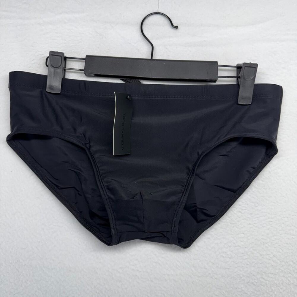 Todd Sanfield Swim Brief Men's Medium Black Onyx Sand Ultradeep Solid